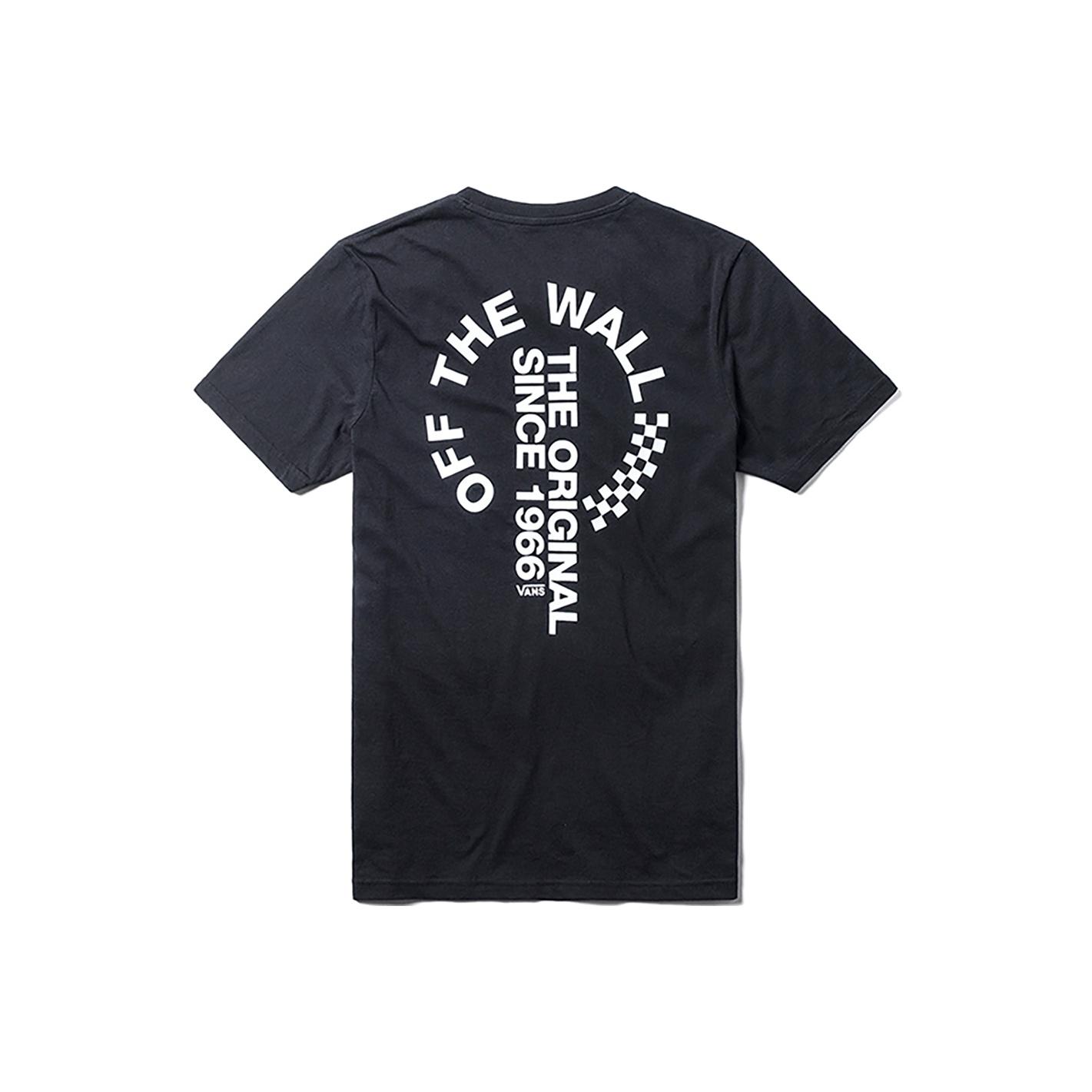 Vans Ap Otw Distort Ss Classic Letter Print Повседневная спортивная футболка с круглым вырезом и коротким рукавом для мужчин, черные VN0A3TWXBLK S