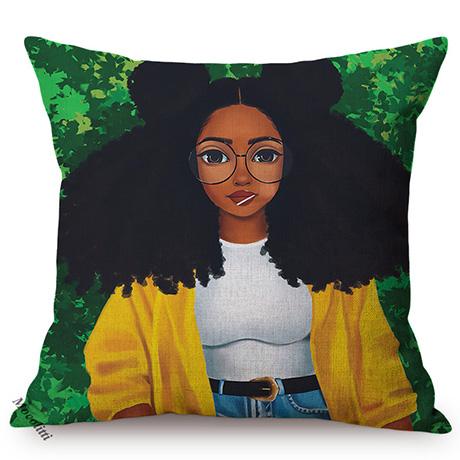 Africa Fashion Black Girl Pop Art Posters Style Decorative Cushion Cover Funky Sexy Woman Life Portrait Sofa Throw Pillow Case