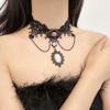 Handmade Black Lace Choker Vintage Style Lolita Lace Necklace Charm Gift Short Necklace  Festival