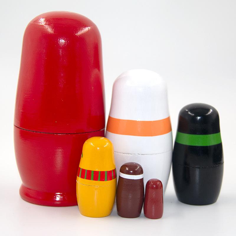 Muñecas Rusas Matrioshka de Navidad para Niños, Juego Anidado de Apilamiento de Madera, 6 Piezas Juguetes Hechos a Mano para Niños Regalo de Navidad Cumpleaños
