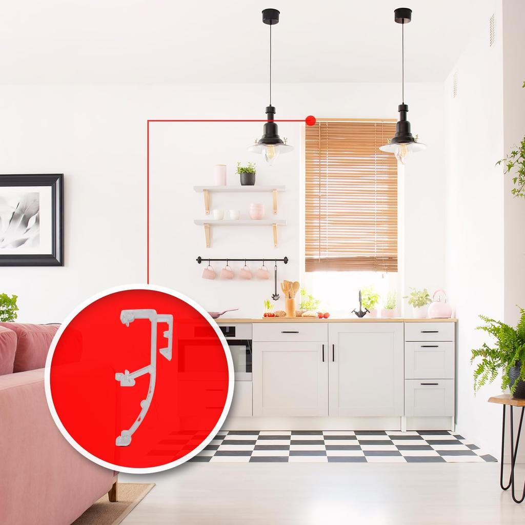 Amazing Drapery Hardware Premium Clear Plastic Double Slat Valance Retainer Clips, 9 Pack - Sturdy Valance Holder with Dual Slat Design, Easy