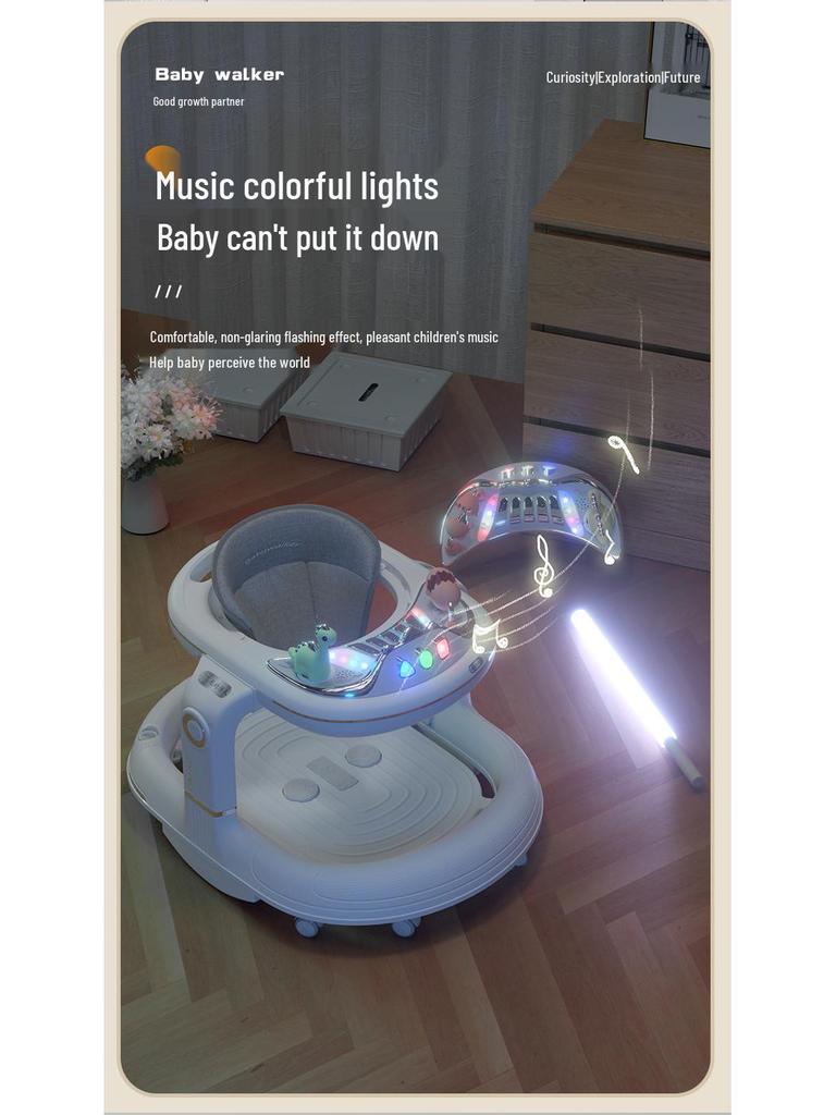 Multifunctional Baby Walker: Anti-Tip, O-Leg Prevention, Push-Assisted Learning for Boys and Girls