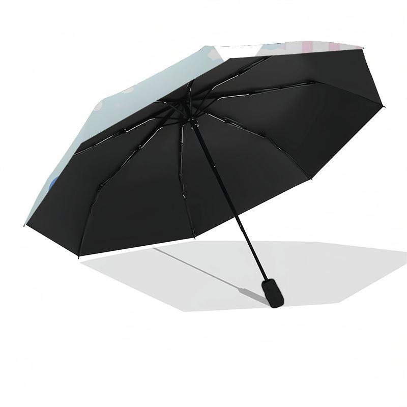 1pc Cinnamoroll Automatic Folding Umbrella - Portable 3-Fold Design with 8-Bone Iron Frame, Perfect for Outdoor Use, Festive Gifts, Travel, Daily Use,