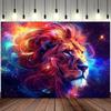 VIKAMA Colorful Star Lion Dark Sence Tapestry Artistic Abstract Style Living Room Decor Cloth Trendy Boy Bedroom Background Wall