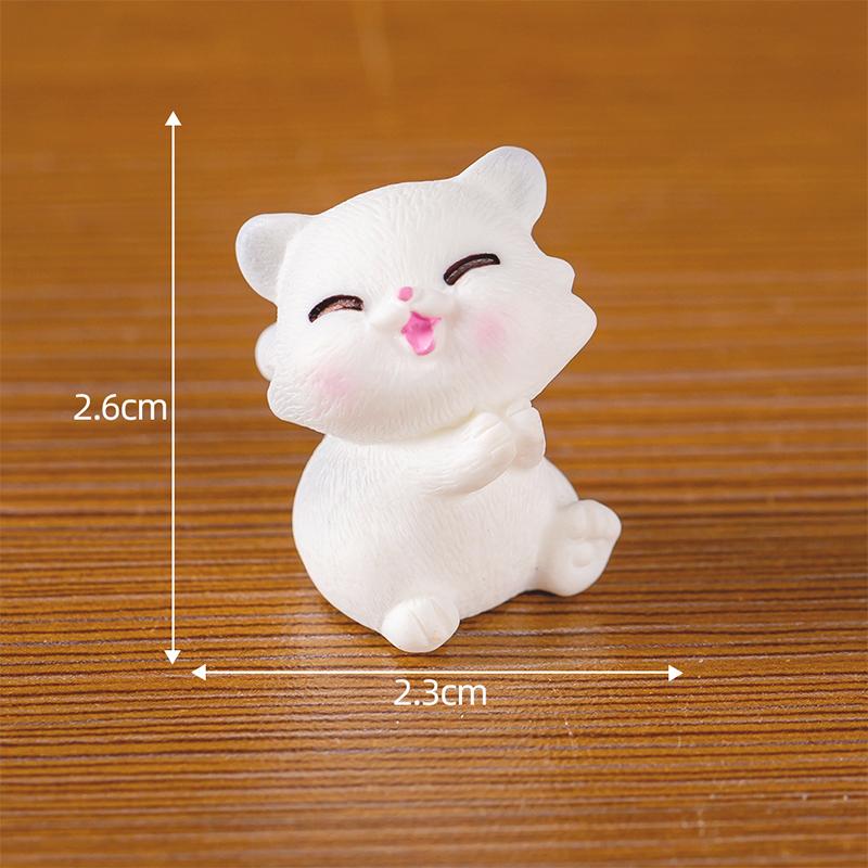 

Миниатюрная мультяшная фигурка белого кота, микропейзажные украшения для украшения дома, милый котенок, сделай сам, украшение для рабочего стола, подарок