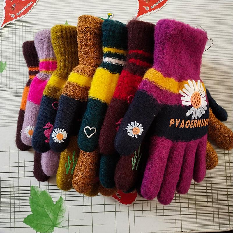 

Мужские и женские мохеровые двухслойные перчатки, кашемировые подарки, резиновые перчатки с волшебным принтом, уличные киоски Jianghu One size