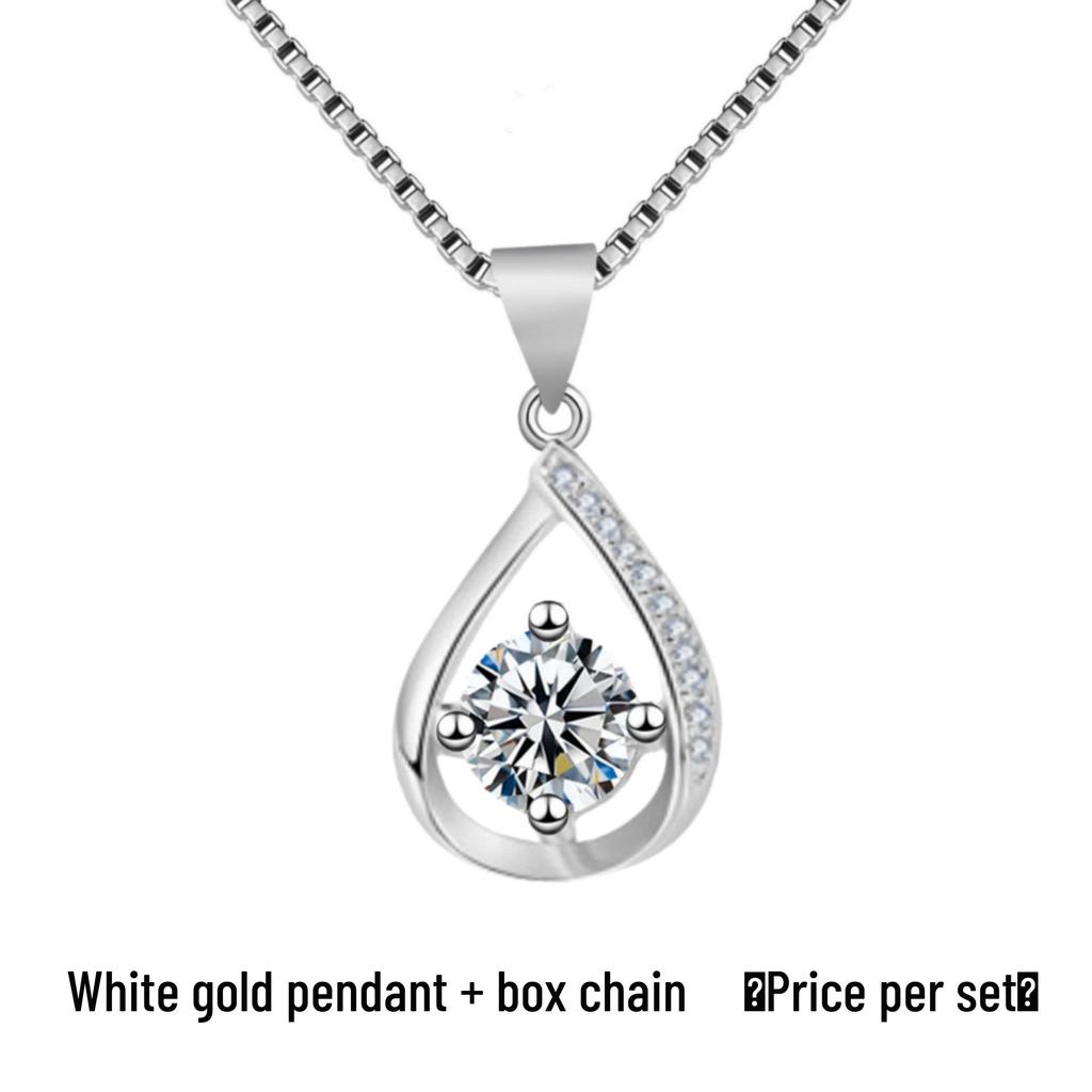Yihua Didi Teardrop Pendant Clavicle Chain - Simple Design, Elegant and Shiny.