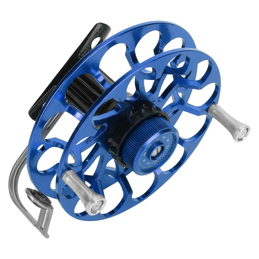 Fishing Gear Fishing Reel Portable Multifunction Allmetal Wind Wheel(Blue )