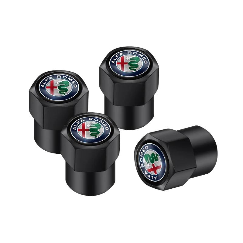 For Alfa Romeo 2026 Hot Sticker Aluminium Alloy 4pcs Car Tire Valve Cap For Alfa Romeo Giulia Stelvio Giulietta 156 159 147 Mito