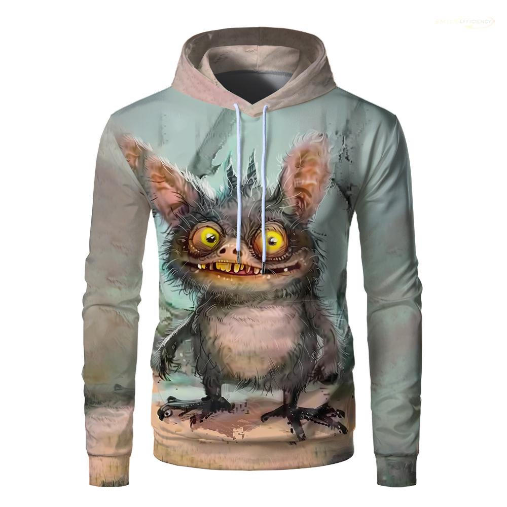 

Мультфильм Забавный Животный Принт Мужская Толстовка С Капюшоном Мода Повседневный Уличный Тренд Пуловер Толстовки Спортивные Большие Дышащие Топы Одежда 4XL