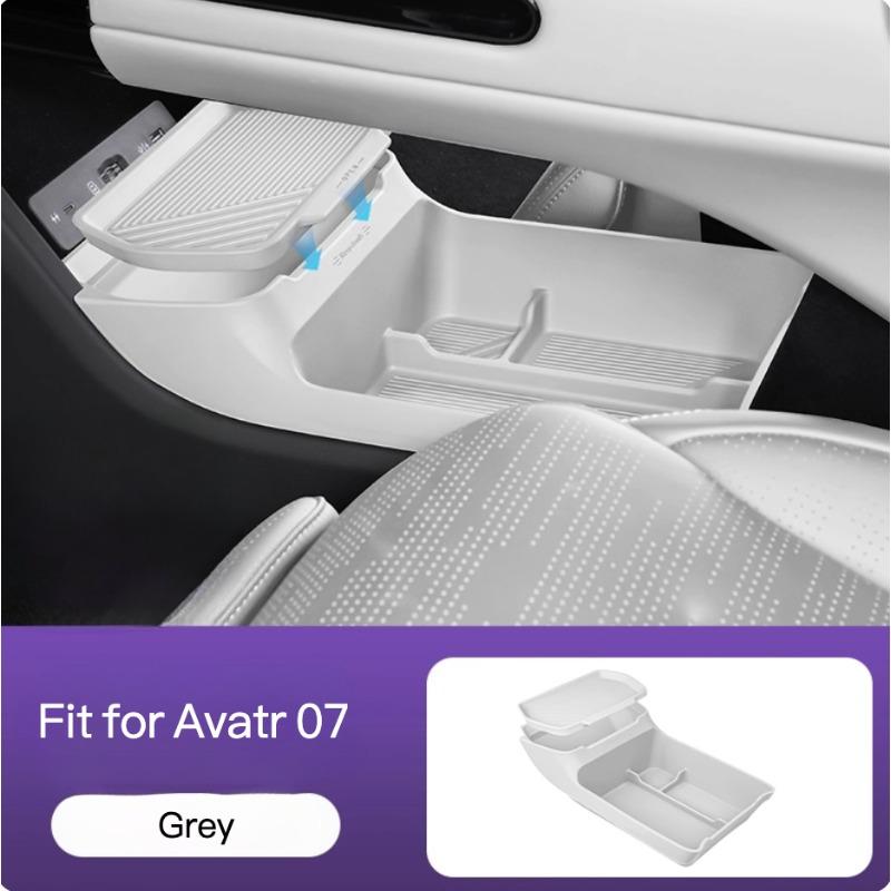 Car Under Central Console Storage Box for Avatr 07 2024-2026 Under Armrest Silicone Storage Box Compartment Interior Accessories