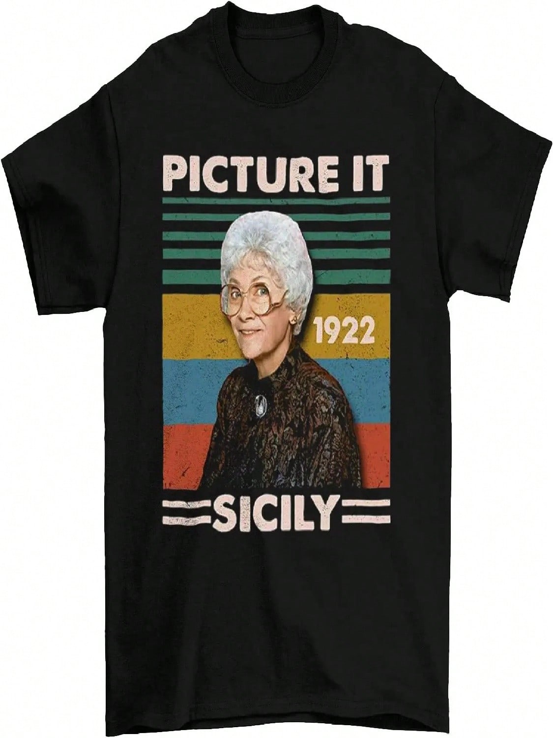 Picture It Sicily 1922 Sophia Petrillo Vintage T-Shirt, Classic Movie Shirt, Funny T-Shirt Black S разноцветный