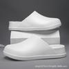 New men's solid color hole shoes platform non-slip wear-resistant fashion simple outdoor beach bag head slippers