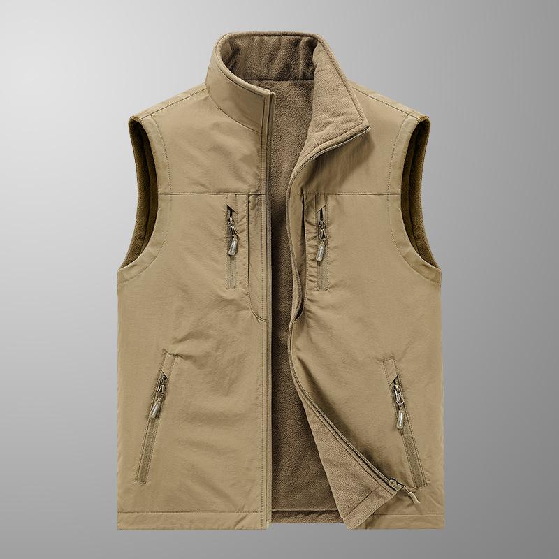 New Autumn and Winter Vest Men's Earthy Outdoor Leisure Middle-aged and Young Photography Fishing Vest Vest Horse Clip Sports Jacket Men