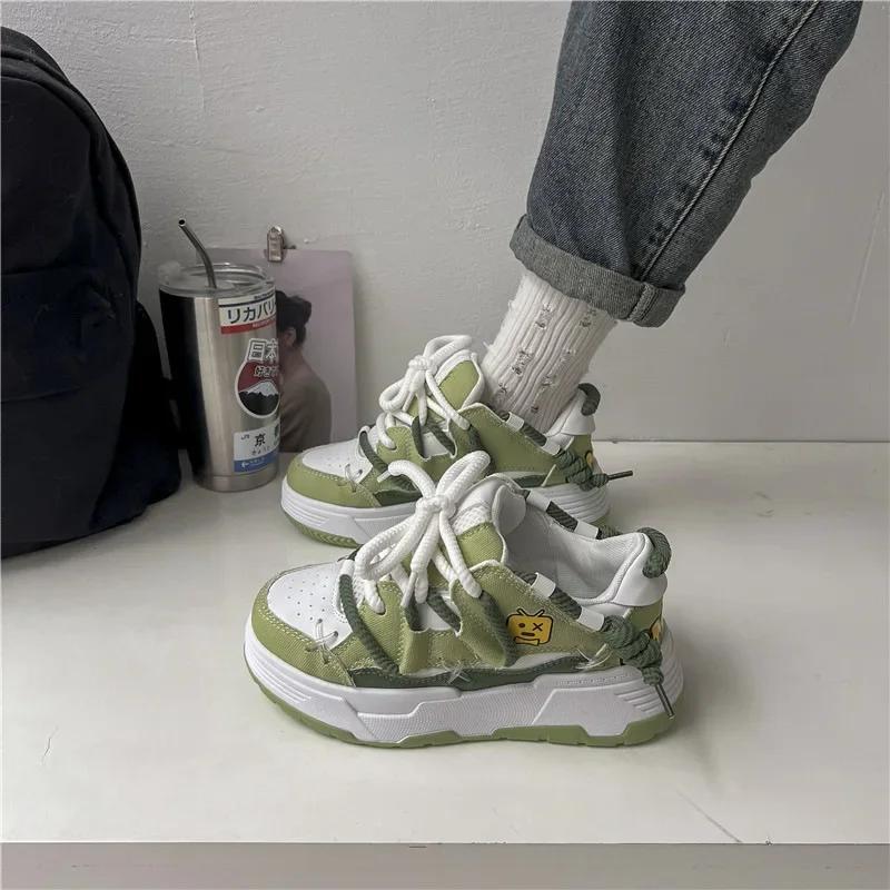 Women Thick Bottom Round Head Sponge Cake Bottom Dad Shoes Breathable Mesh Surface Fashionable Multi Functional Sports Shoes