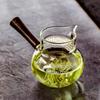 500ml Side Wooden Handle Glass Teapot With Crescent Filter Brewing Green Tea Pot Household Tea Maker Kung Fu Tea Set Teaware
