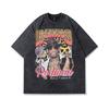 Rodman Portrait Retro Washed Old Short-Sleeved T-Shirt Men'S And Women'S American Street Hiphop Half-Sleeved Tee