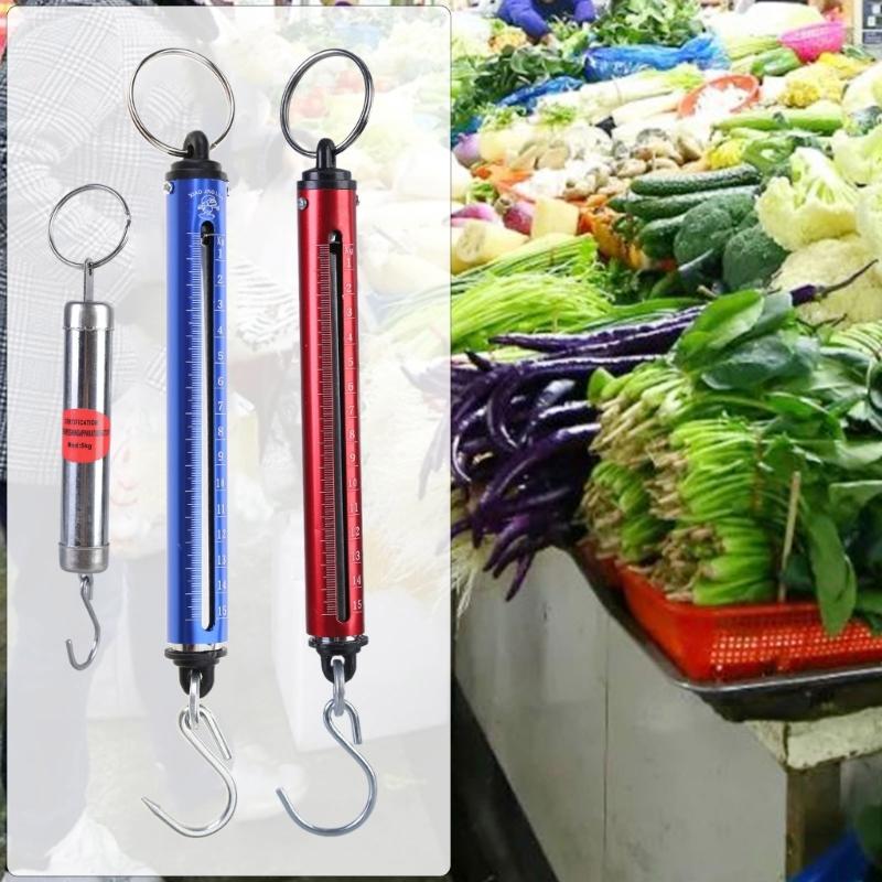 Bilancia a Molla Meccanica Portatile Cilindrica con Gancio di Sospensione Dinamometro per Pesatura Precisa Fino a 5kg/10kg/15kg