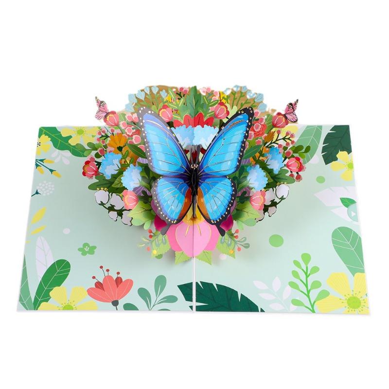 3D Butterfly Pop Up Greeting Cards Postcard For Valentine'S Day Wedding Invitation Greeting Birthday Gift