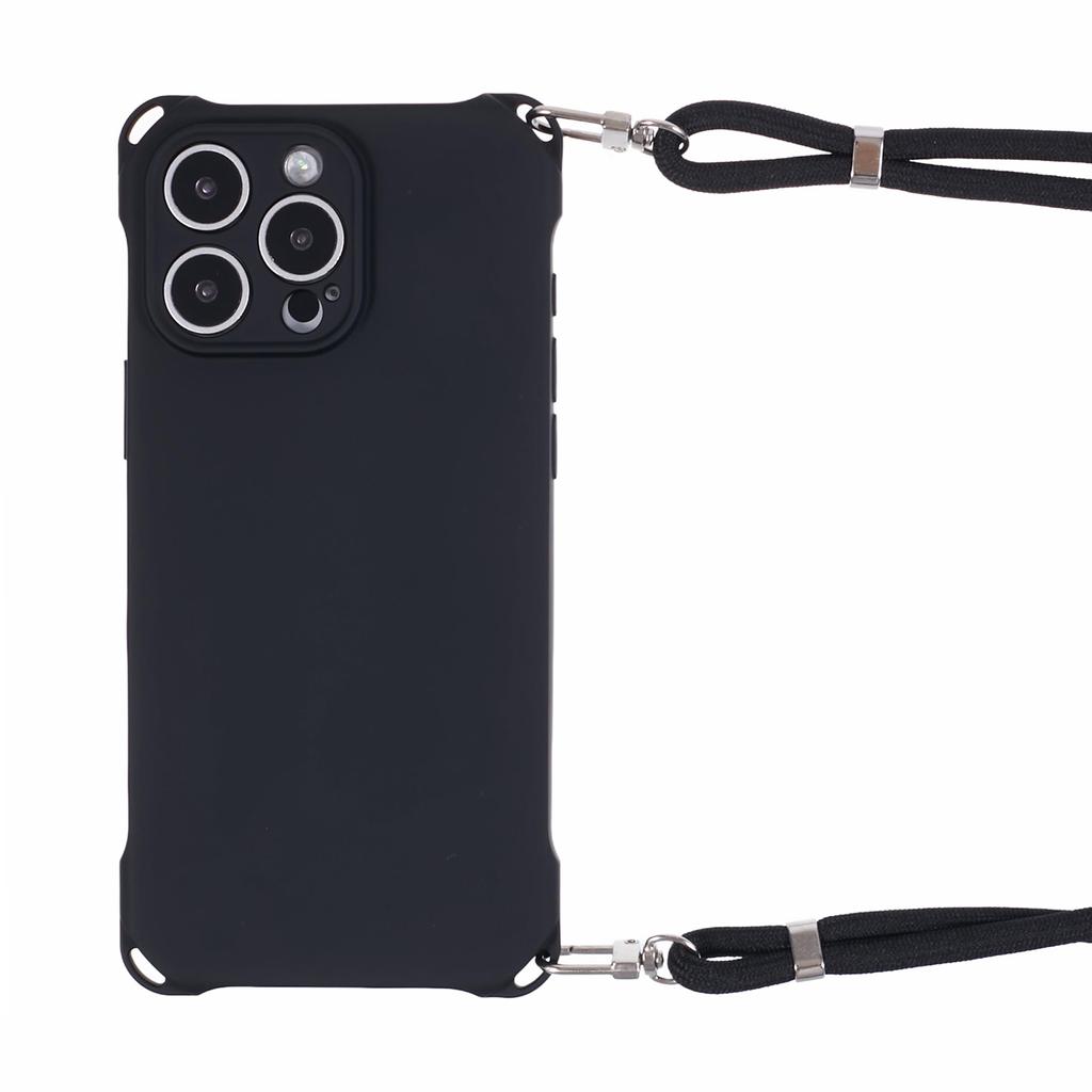 For iPhone 16 Pro Max Case Four Corner Anti Drop TPU Phone Cover with Hanging Rope