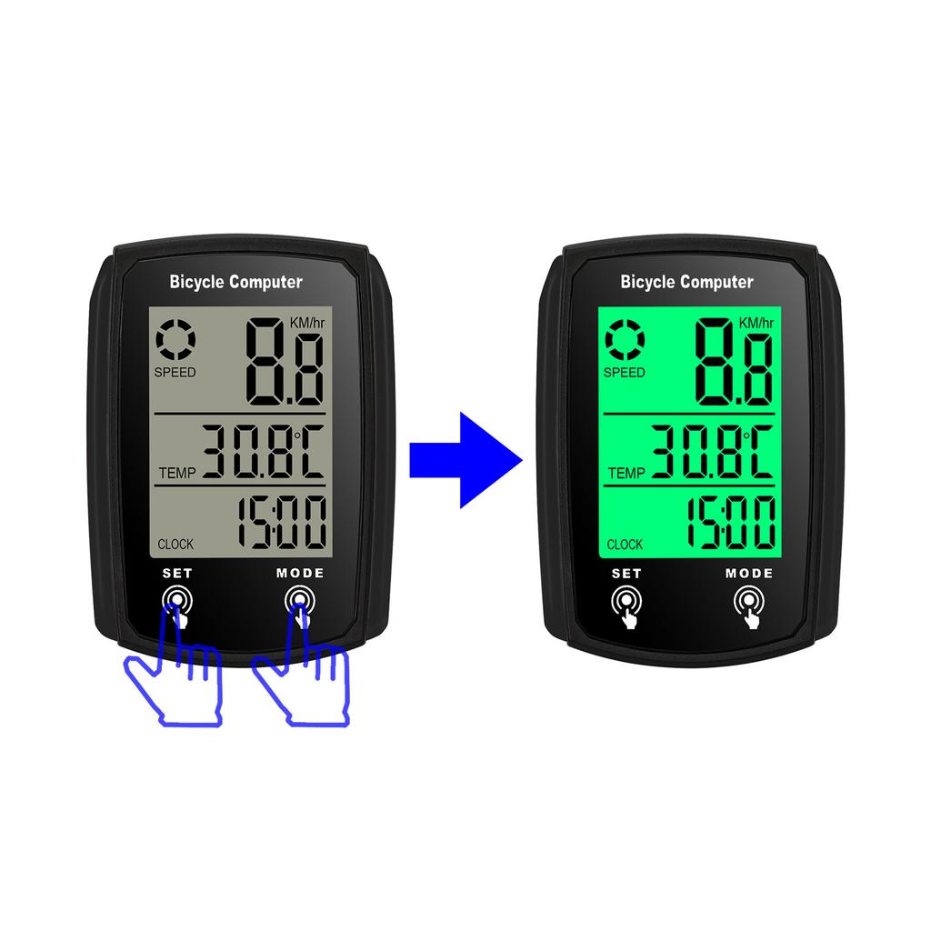 Waterproof Bicycle Computer Wired Luminous Backlight Road Bike MTB Waterproof Touch Screen Cycling Speedometer