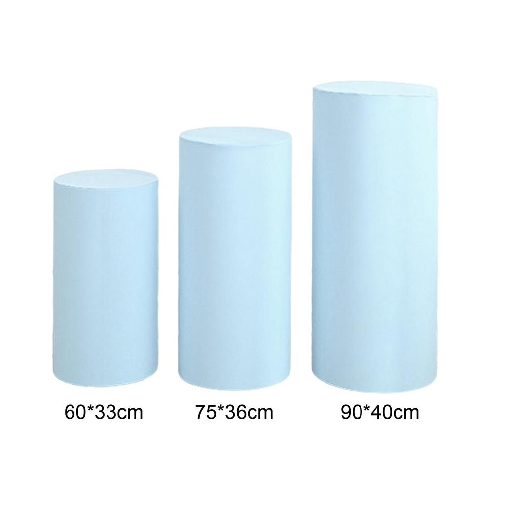 3Pcs Cylinder Dessert Pedestal Covers Tablecloth Plinth Stand Pillar Covers for Wedding Party Thanksgiving Graduation Engagement