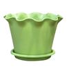 Elevated Breathable Plastic Flower Pot with Lotus Leaf Edge