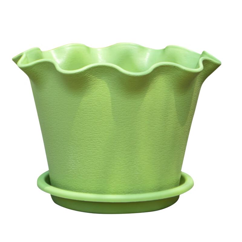 Elevated Breathable Plastic Flower Pot with Lotus Leaf Edge