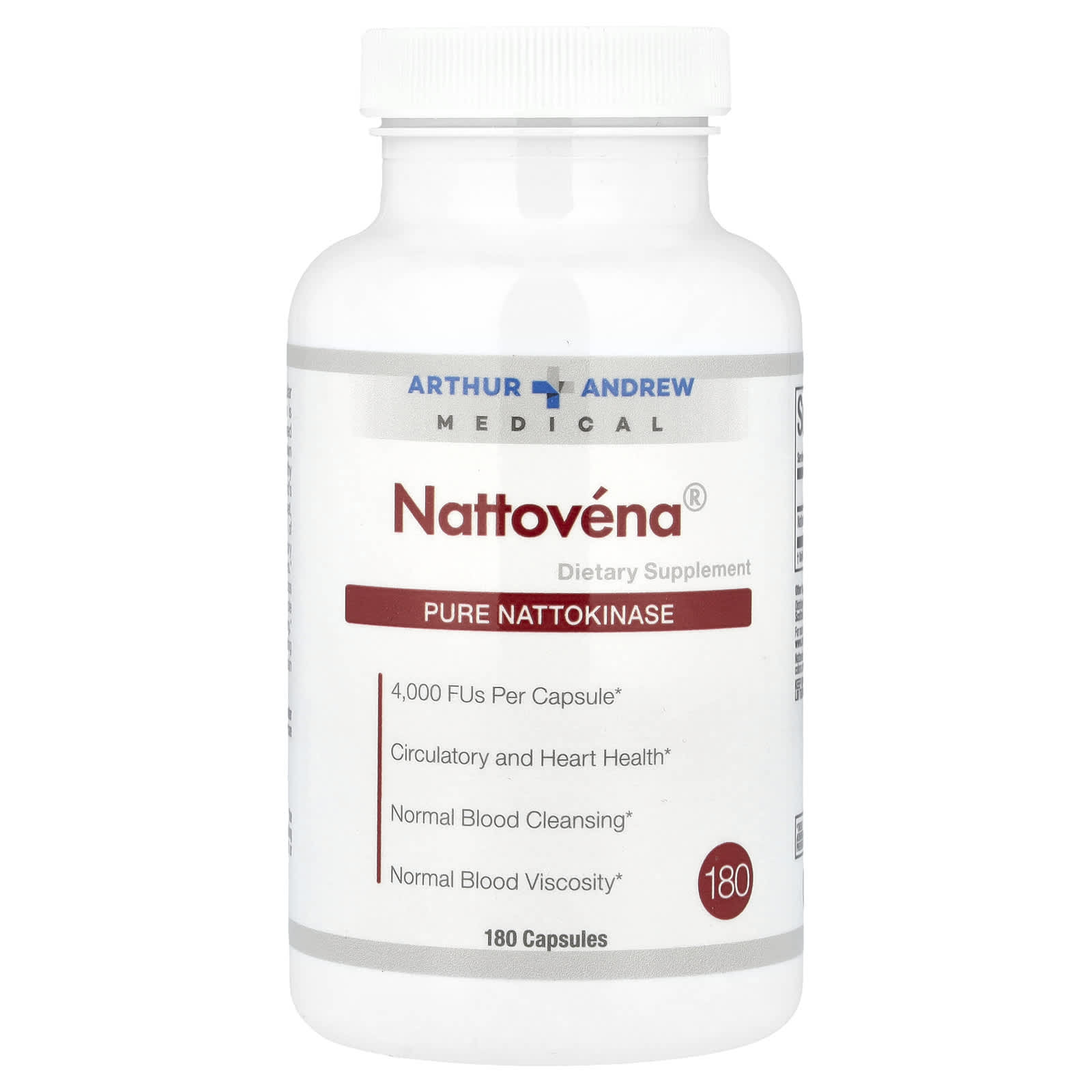 

Nattovéna®, Pure Nattokinase, 4,000 Fu, 180 Capsules
