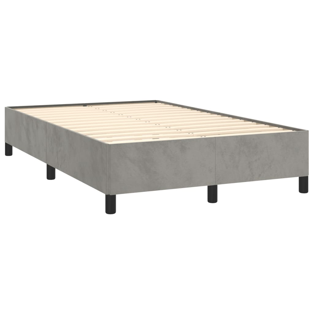 Bed Frame without Mattress Light Grey 120x190 cm Velvet