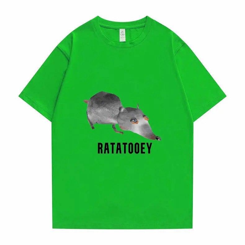 New Harajuku RATATOOEY T Shirts Funny Mouse Print Tshirt Summer Unisex Women Fashion Creative Tees Short Sleeve Unisex LooseT-shirt