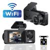 Tri-Lens 1080P HD Driving Recorder with Night Vision, 2" Display, WiFi, and Mobile Connectivity