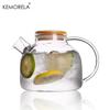 1/1.8L Transparent Borosilicate Glass Teapot Heat-Resistant Large Clear Tea Pot  Flower Tea Set Puer Kettle Cup Office Home Tool