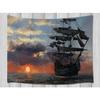 Mittelalterliches Piratenschiff Wandteppich Ozean Wand