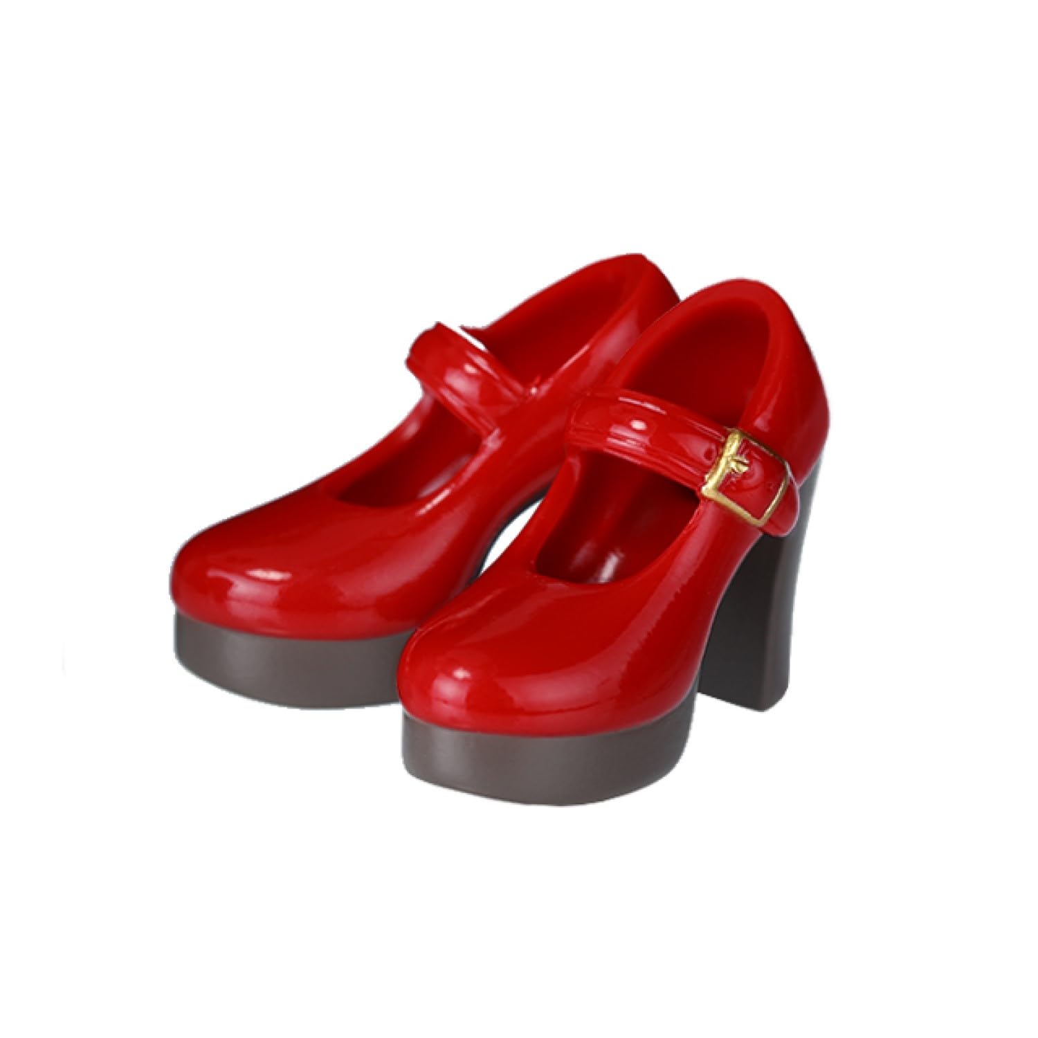 

Obitsu Seisakujo 1/6 Scale Soft Vinyl Heel Strap Shoes for Dolls, Scarlet Red, 1_6SH-F01-SR