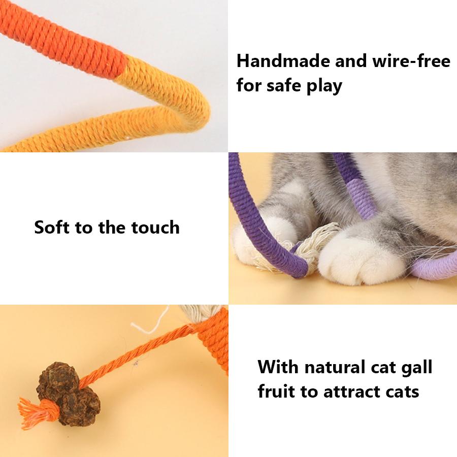 Cat Chew Rope Toys with Catnip Interactive Cat Teeth Cleaning Grinding Toy Self Entertainment Play Toy