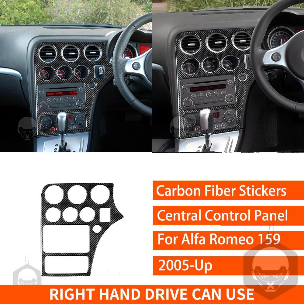 For Alfa Romeo 159 2005- Real Carbon Fiber Sticker Brera Spider Dashboard Gear Shift Panel Car ide Decorative Accessories