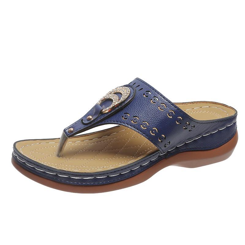 Summer Comfortable Slope Heel Flip-flops Women Wear Thick Bottom Casual Beach Cool Slippers Wish