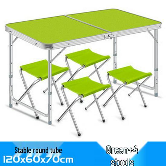Portable Aluminum Alloy Folding Table and Chair Set for Outdoor Camping and Street Stalls