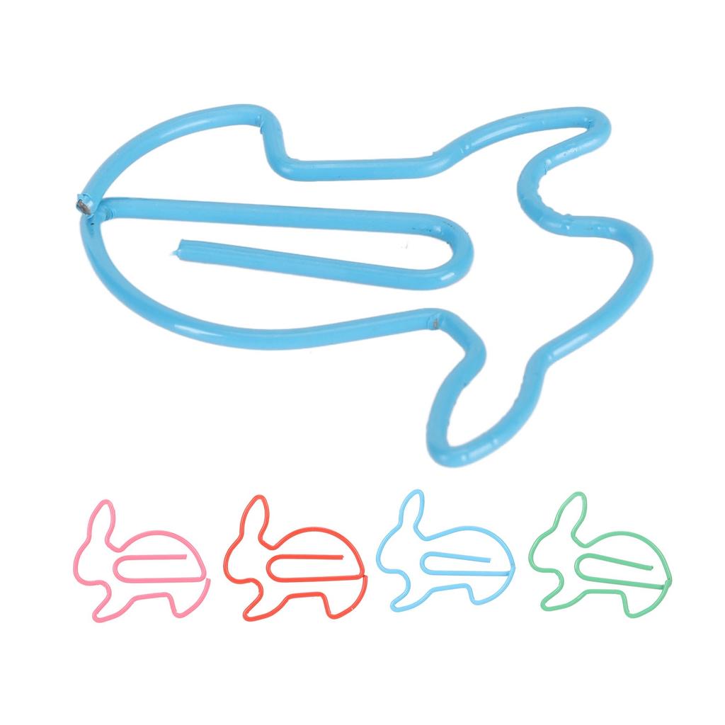 100 Pcs Rabbit Shaped Paper Clip Creative Cute Cartoon Animal Golden Page Marker File Note Clips