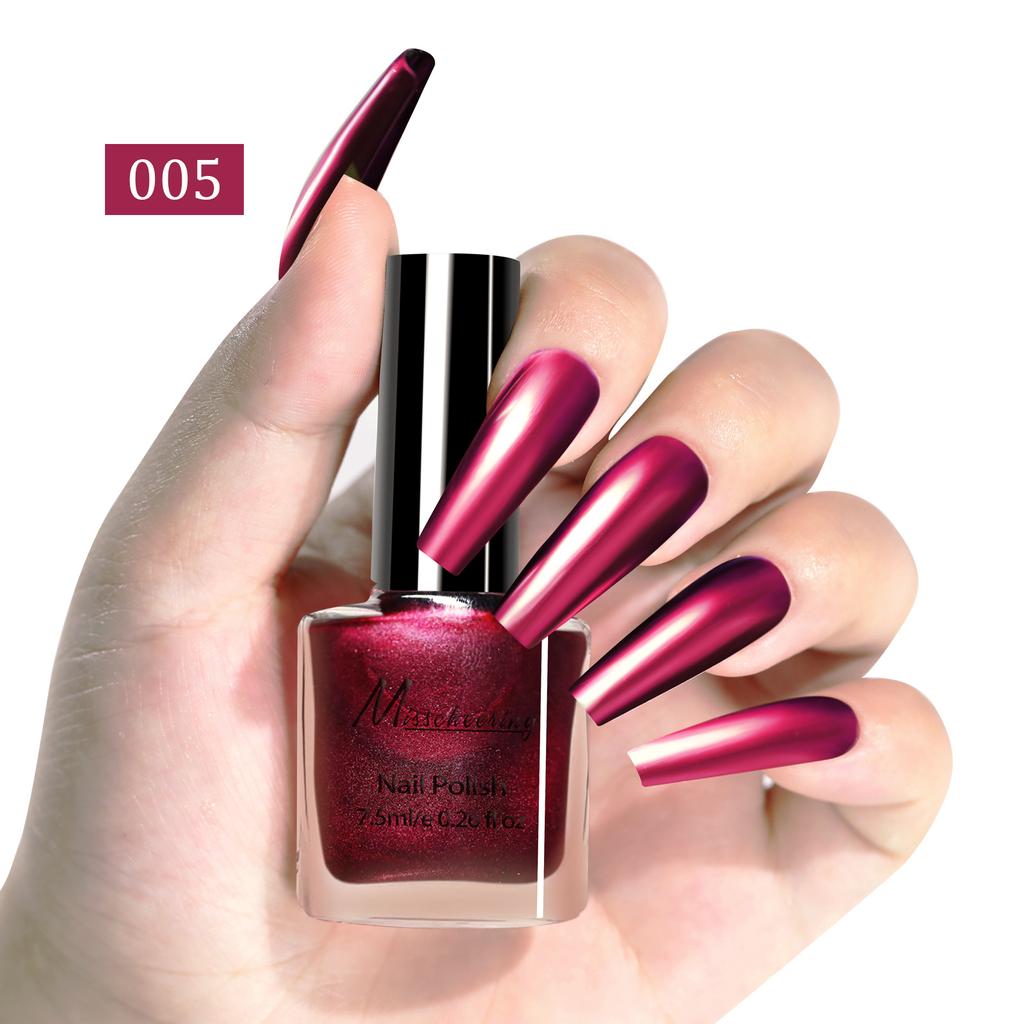 Nail Art Metal Mirror Nail Polish No Baking Quick Drying Effect Long-lasting Nail Art Multi-color Glossy Nail Polish