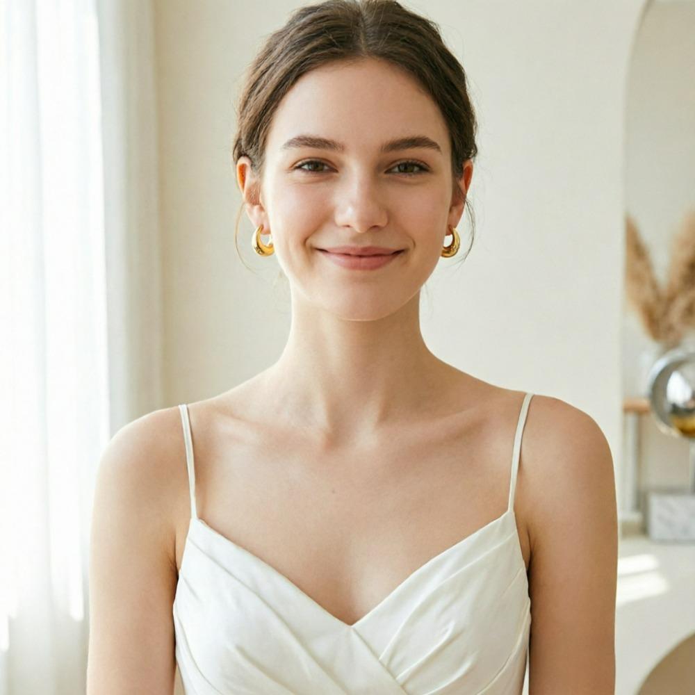 Punk Oval Smooth Metallic Geometric Hoop Earrings Minimalist Style U-shaped Ear Buckle Daily Life Fashion Jewelry Accessories