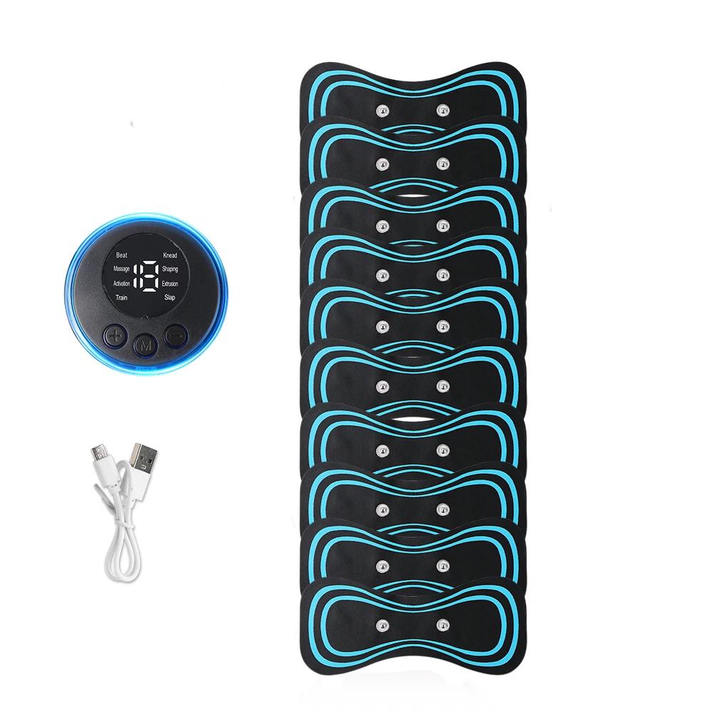 Ems Pulse Neck Massager Sticker Tens Muscle Stimulator Pain Relief Gel Pads for Back Cervical Massageador