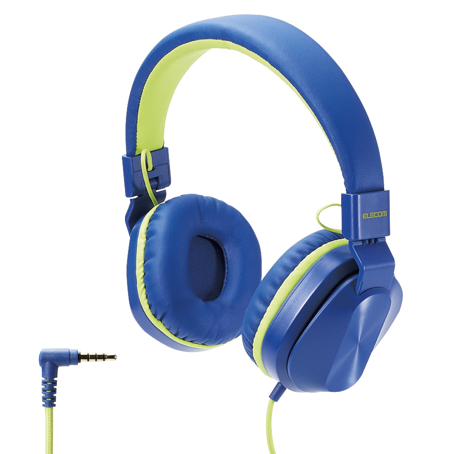

ELECOM Children s Foldable Headset [3.5mm Connection, 4-Pole] Navy x Leaf Green HS-KD02TNV