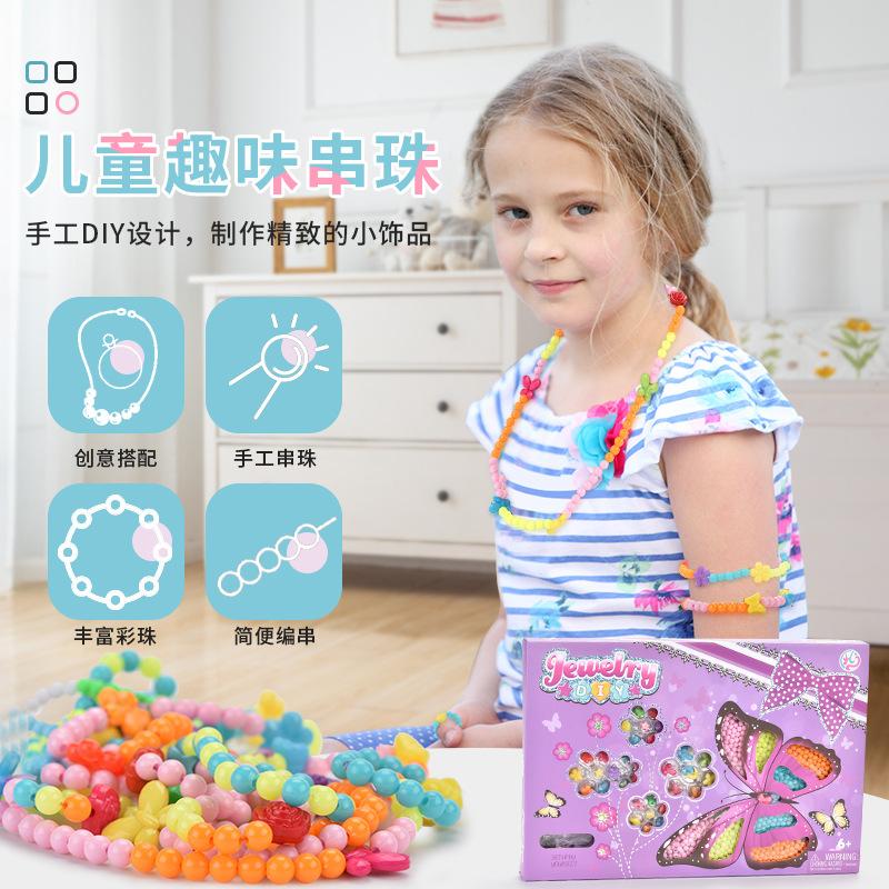 Play House Toys, Children's Handmade Diy Toys Beads, Girls Bracelet Acrylic Beads