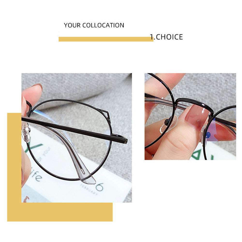 Cute Anti Blue Light Glasses Metal Glasses Frame Flat Glasses Fashion Comfortable Transparent Glasses For Women