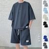 Waffle Suit Summer Men's Short-sleeved T-shirt Shorts Thin