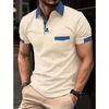 Men's Summer Color Block Pocket Sports Polo Shirt