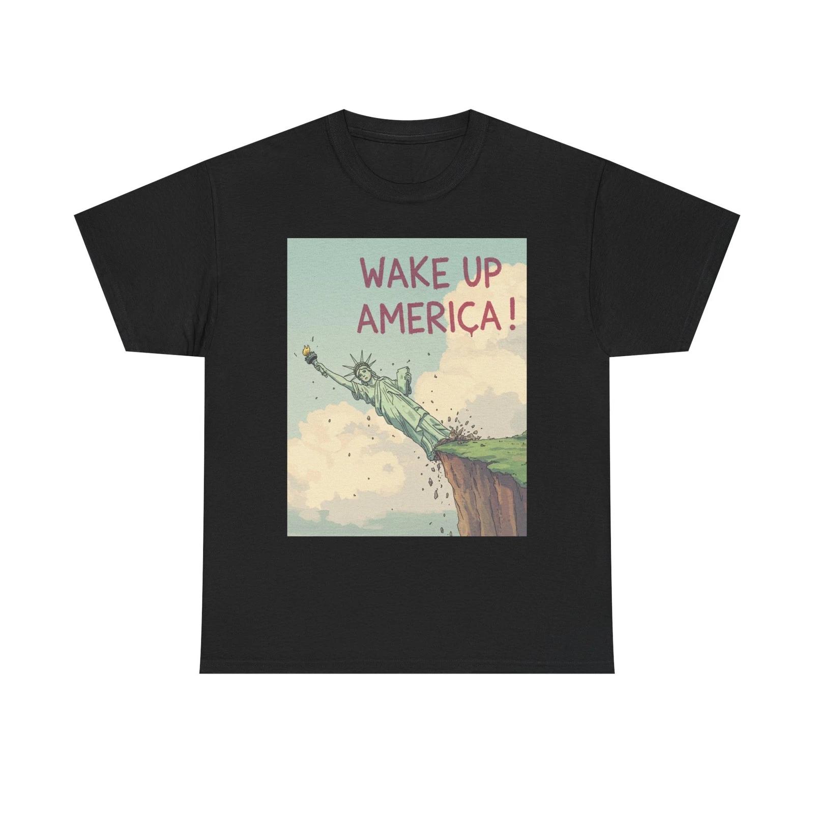 GAVIN Newsom Wake up America! cotton short sleeve round neck Tee T-Shirt 3XL