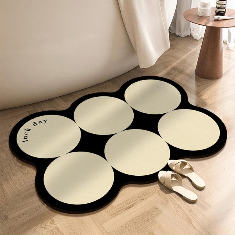 Ins Style Diotomite Bath Floor Mat Absorbent Bathroom Carpet Anti Slip Quick Dry Rugs Shower Toilet Pad Doormat Washable